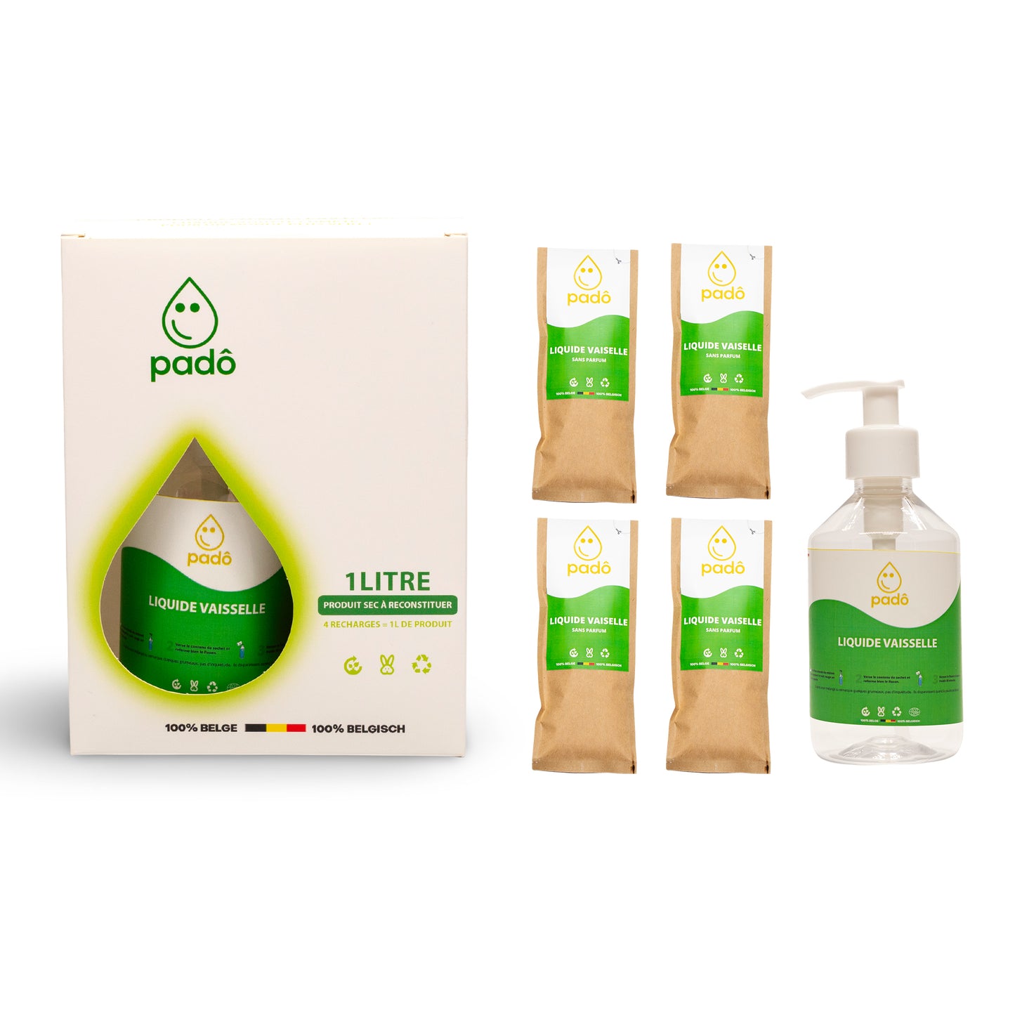 Padô - Pack liquide vaisselle avec 4 recharges